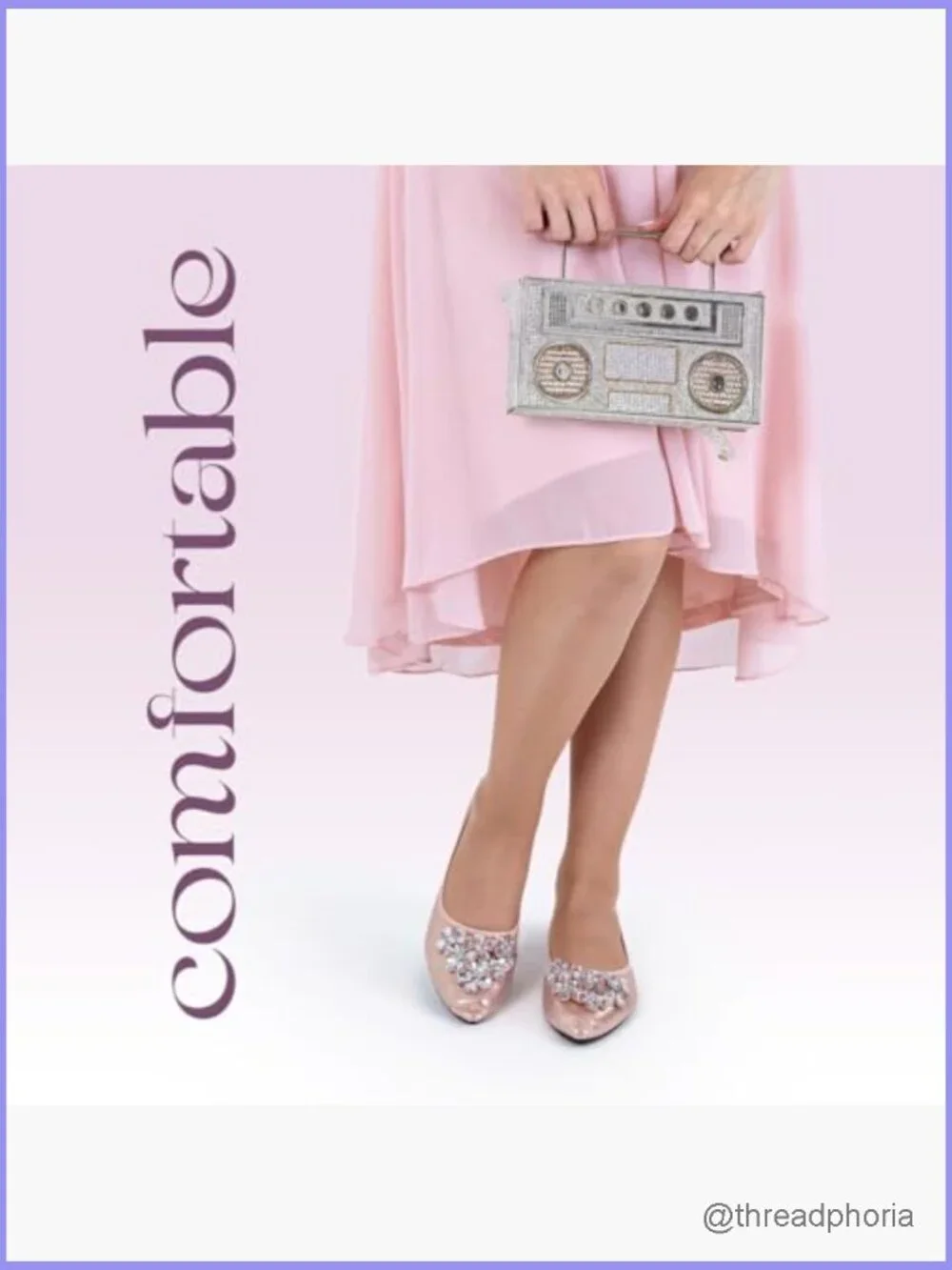 Foldable Ballet Flats with Rhinestones for Weddings Travel
